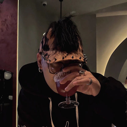 Rivet Punk Mohawk Tassel Curved-Brim Cap WN21117