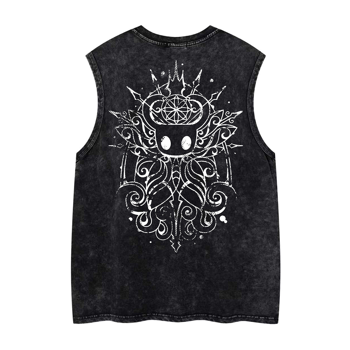Washed Tribal Totem Oversize Sleeveless T-Shirt WN26884