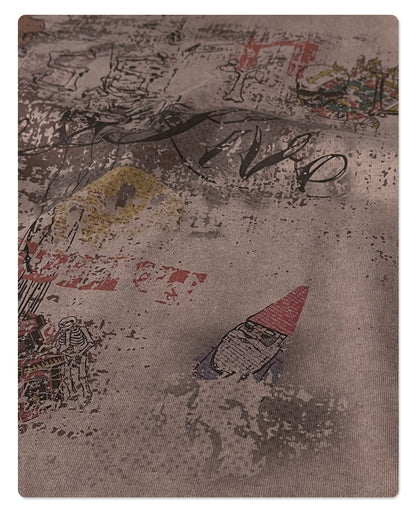 Washed Wax Dye Faded Print Short Sleeve T-Shirt WN16255