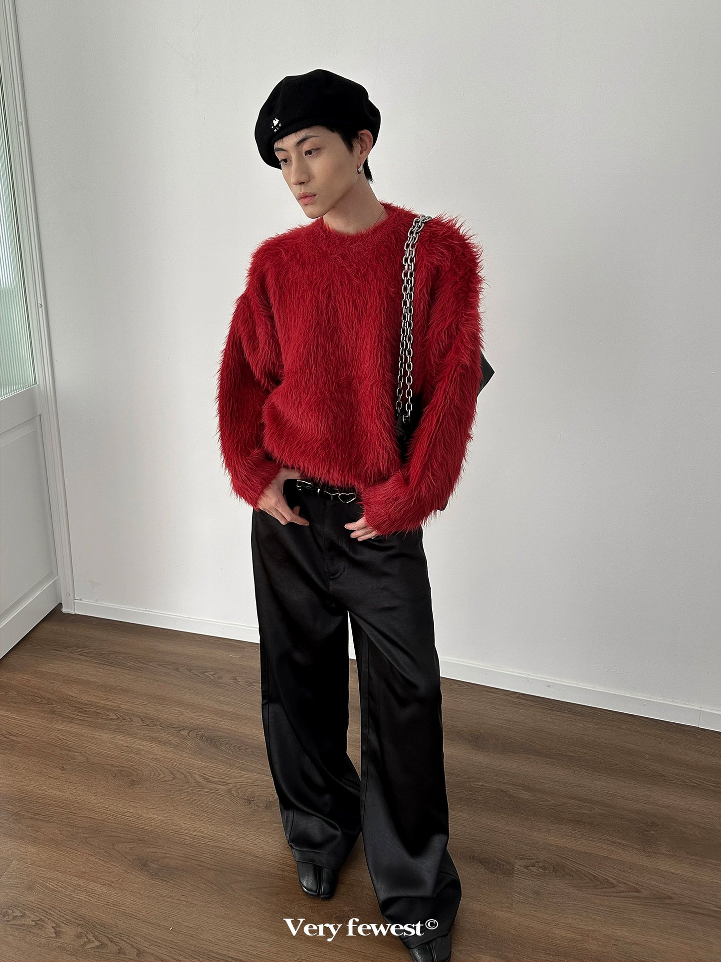 Oversize Imitation Mink Fur Knit Sweater WN8852