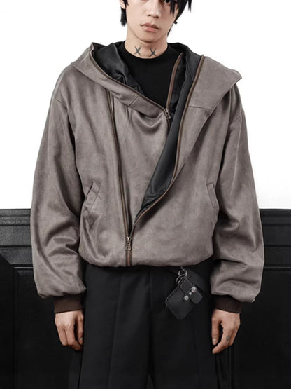 Symmetric Cropped Zipper Hoodie WN28034