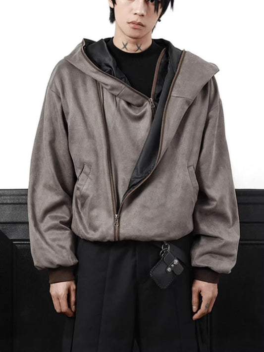 Symmetric Cropped Zipper Hoodie WN28034