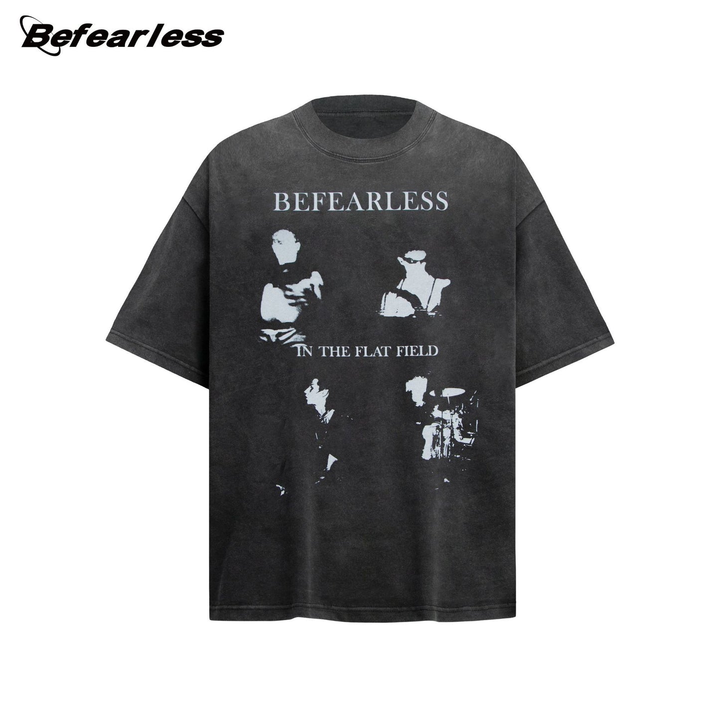 Washed Abstract Print Heavyweight Oversize Short Sleeve T-Shirt WN26373