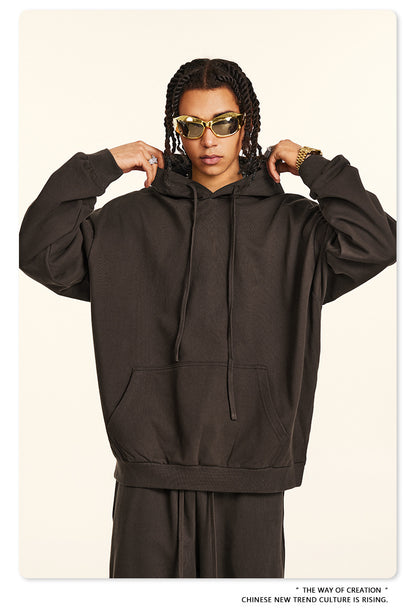 Oversize Heavyweight Pullover Hoodie & Zipper Hoodie & Sweatshirt & Pants Setup WN9930-K