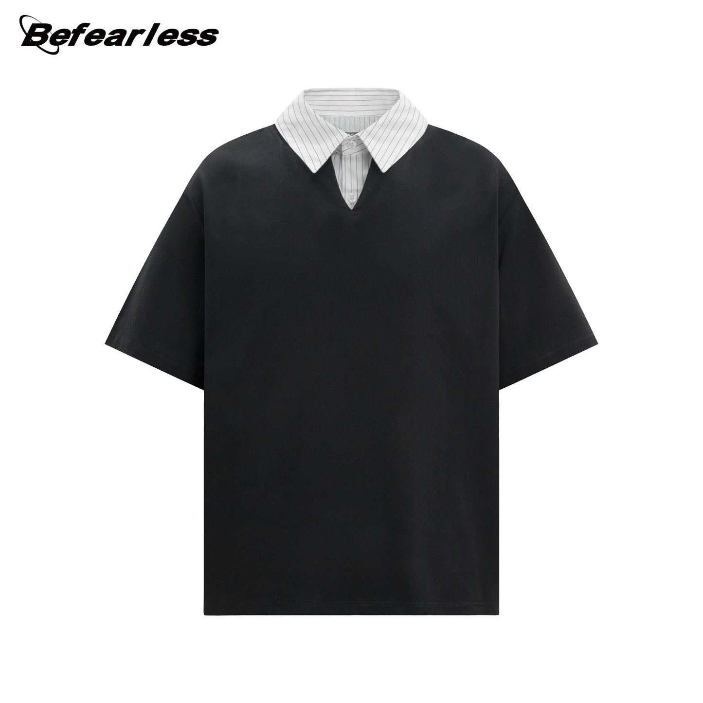 Sorona Fake Layered Collared Short Sleeve T-Shirt WN26395