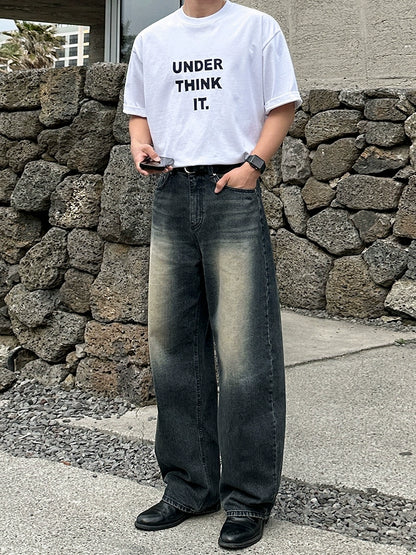 Damage Wide Leg Denim Jeans WN20281