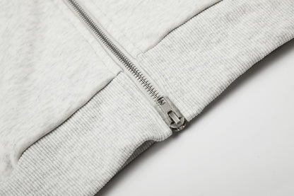 Cropped Number Graphic Zipper Hoodie WN27966