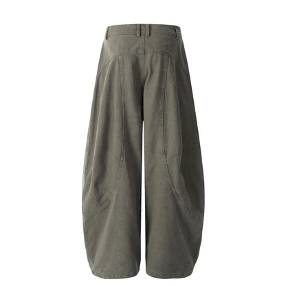 Wide Leg Curved Cargo Pants WN26053