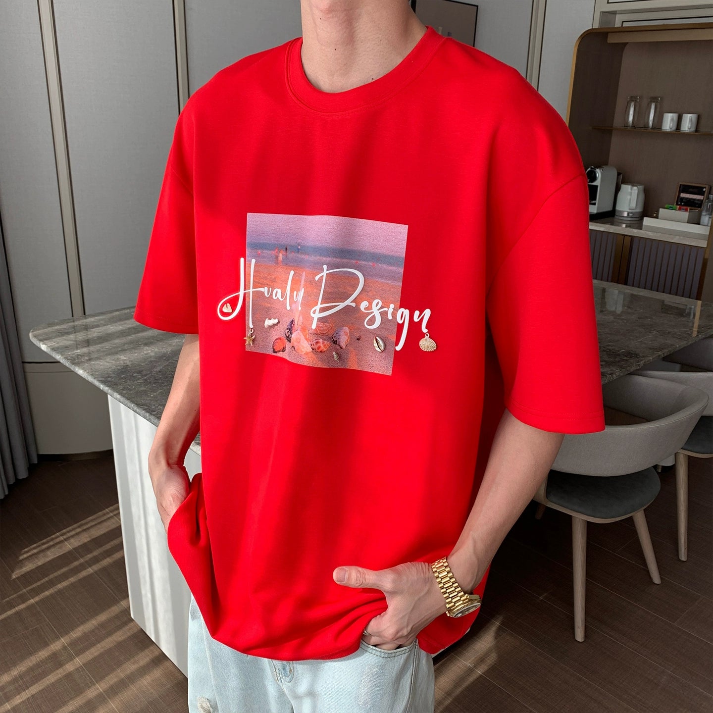 Print Oversize Short Sleeve T-Shirt WN20437