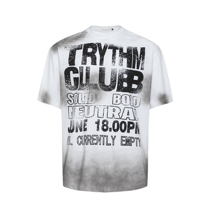 Tie Dye Letter Dirty Short Sleeve T-Shirt WN24253