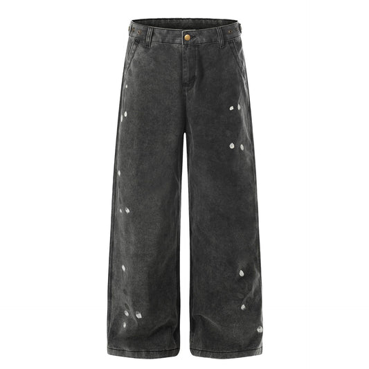 Washed Paint Straight Denim Jeans WN26056
