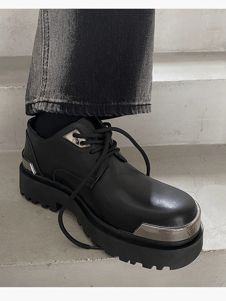 Chunky Platform Metal Toe Lace-Up Shoes WN24529