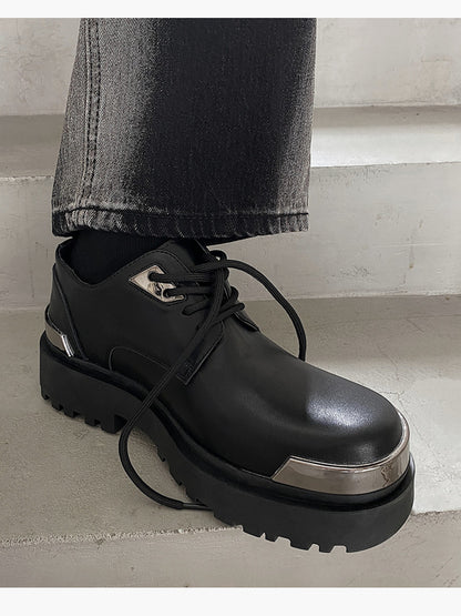 Chunky Platform Metal Toe Lace-Up Shoes WN24529