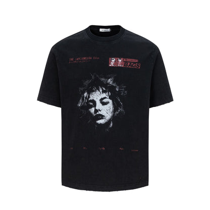 Paint Portrait Print Short Sleeve T-Shirt WN26026