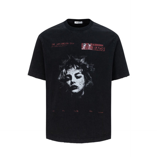 Paint Portrait Print Short Sleeve T-Shirt WN26026
