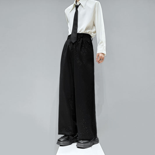 Star Glitter Wide-Leg Straight Trousers WN23948