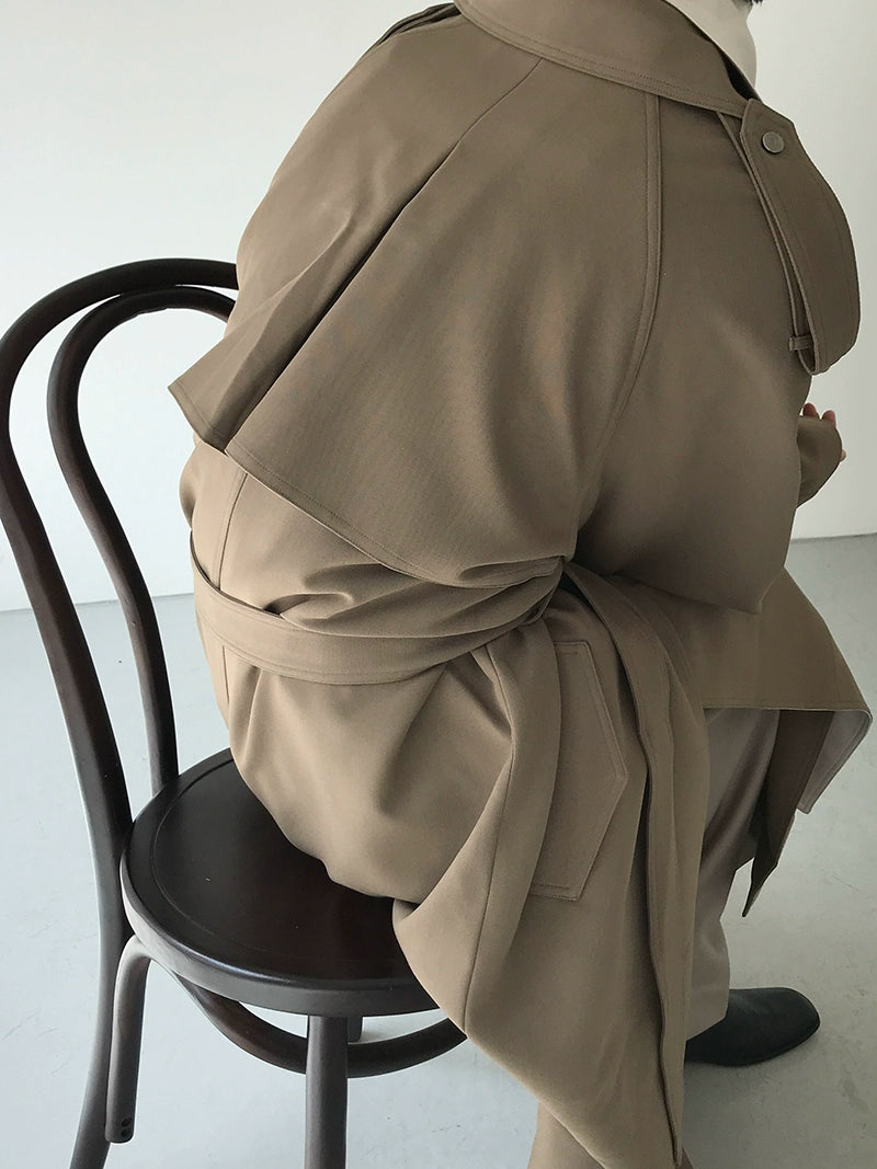 Colorblock Double Layer Long Coat WN21603