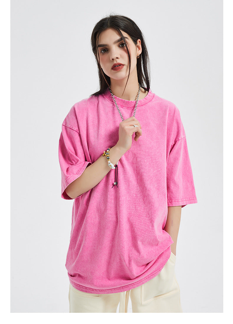 Vintage Dyed Oversize Short-sleeve T-shirt & Vintage Dyed Short Sweatpants Setup WN6631