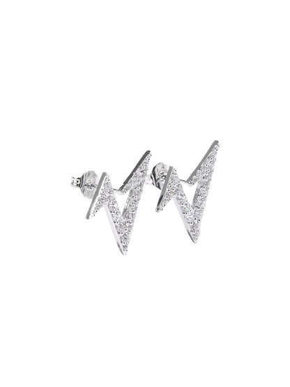 Silver Zircon Studs Earrings WN21005