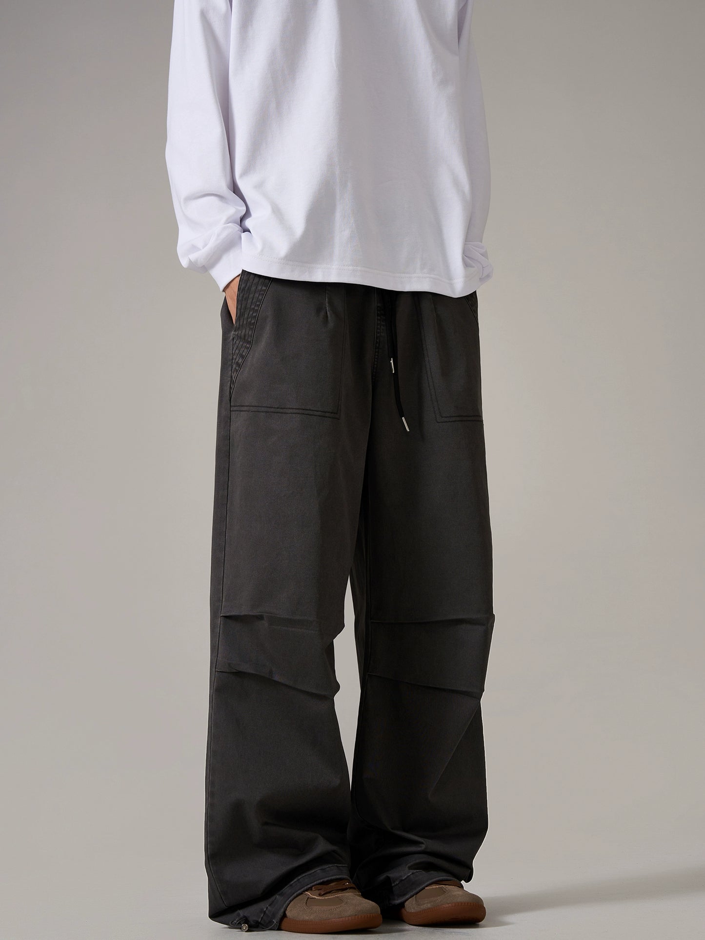 Pleated Design Cleanfit Wide Leg Pants WN8996