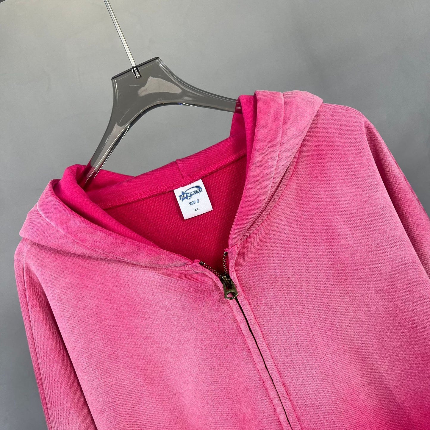 Washed Spray Dyeing Zipper Hoodie WN7809