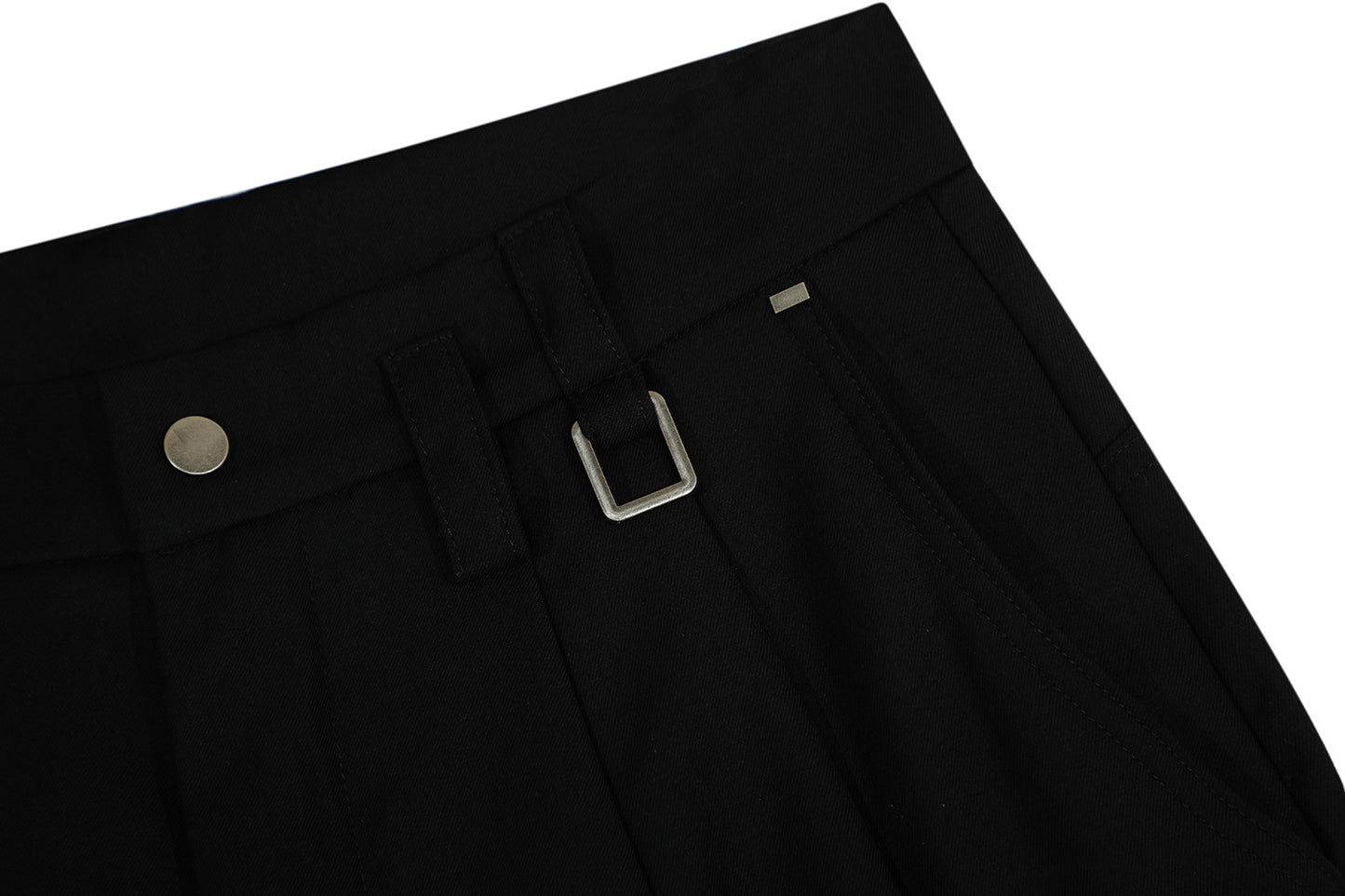 Metal Buckle Pleats Wide Leg Pants WN25953