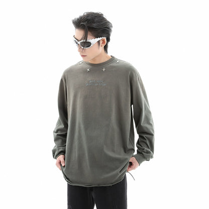 Washed Gradient Long Sleeve T-Shirt WN10389