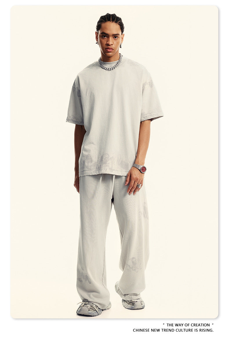 Washed Damage Oversize Heavyweight Short Sleeve T-Shirt WN6072