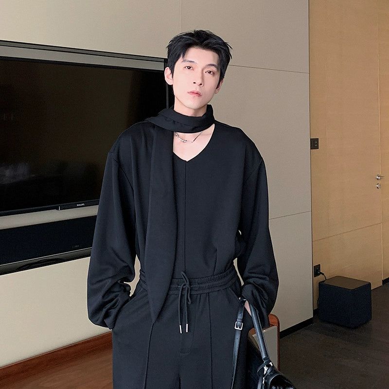 V-Neck Long Sleeve T-Shirt & Sporty Pants Setup WN20405