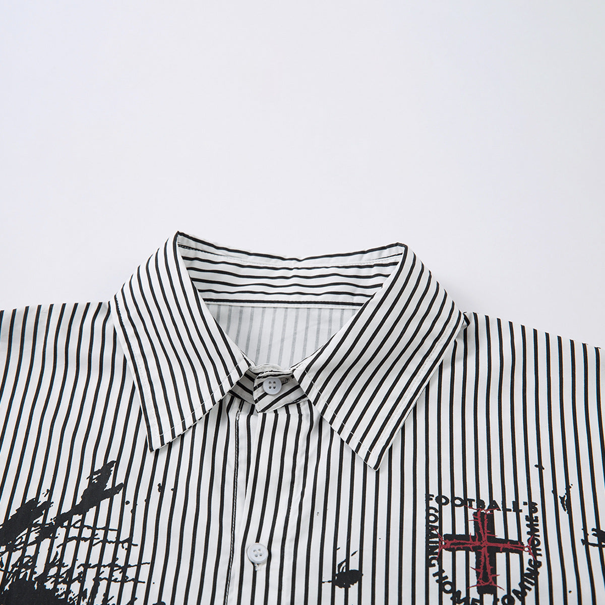 Fake Layered Stripe Graphic Print Long Sleeve Shirt WN25674