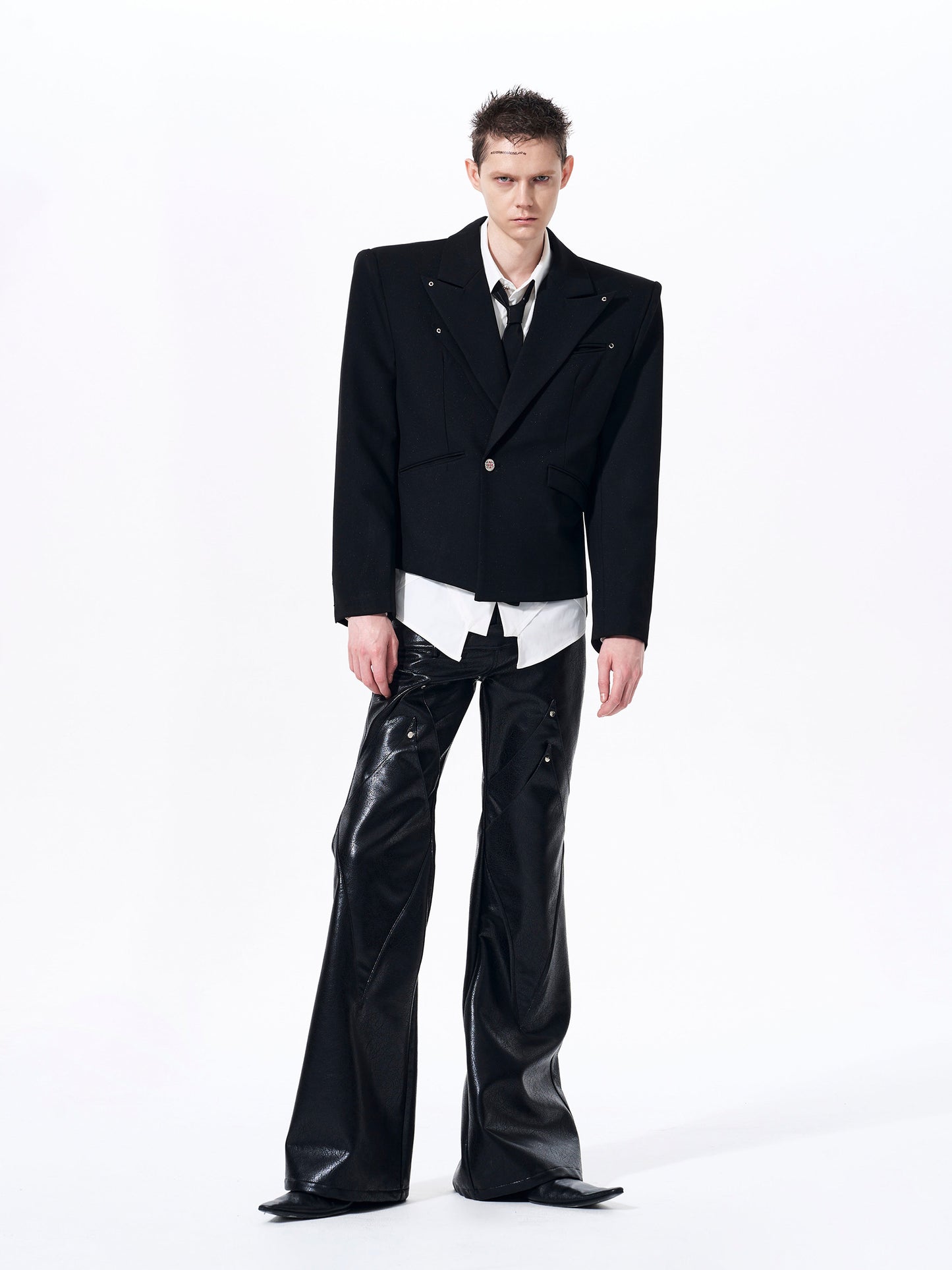 Spider Embroidery Fishbone Shoulder-Pad Tailored Jacket WN23273