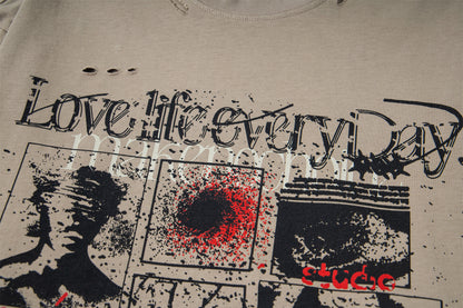 Fake Layered Camo Damage Print Long Sleeve T-Shirt WN25740