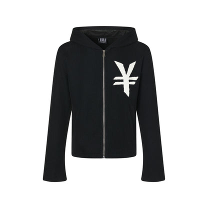 Hooded Knit Zipper Cardigan WN20989