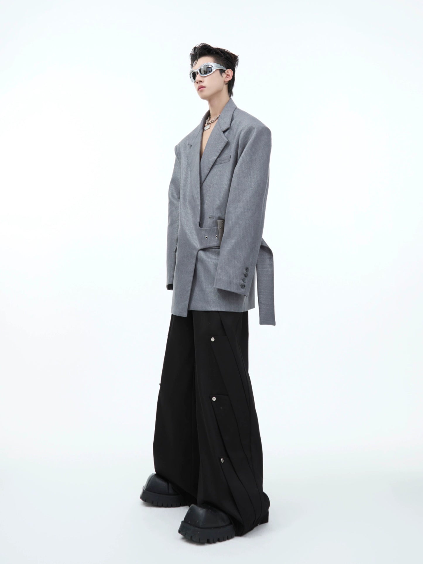 Metal Buckle Oversize Tailored Jacket WN9855