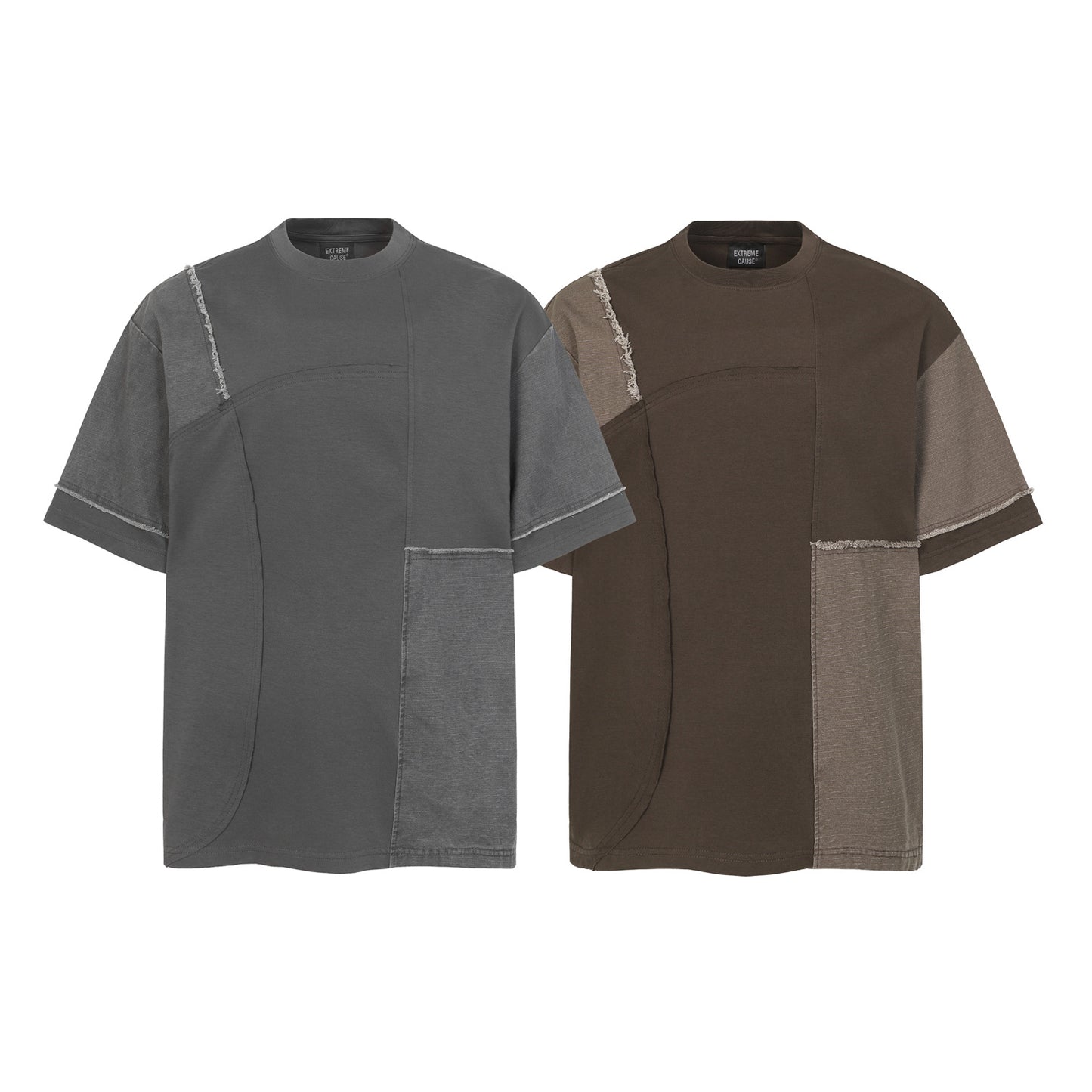 Raw Edge Panel Short Sleeve T-Shirt WN26954