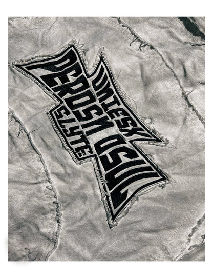 Washed Graphic Pocket Detail Hooded Jacket WN27967