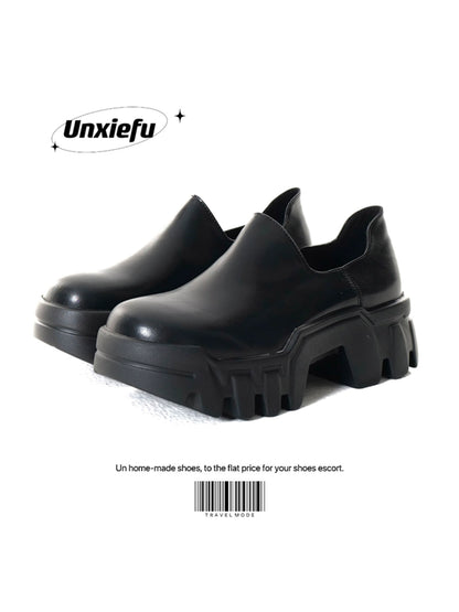 Bulldozer Chunky Sole Tank Leather Derby Loafers WN20783