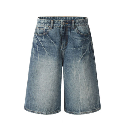 Washed Wide Leg Denim Half Pants WN25692
