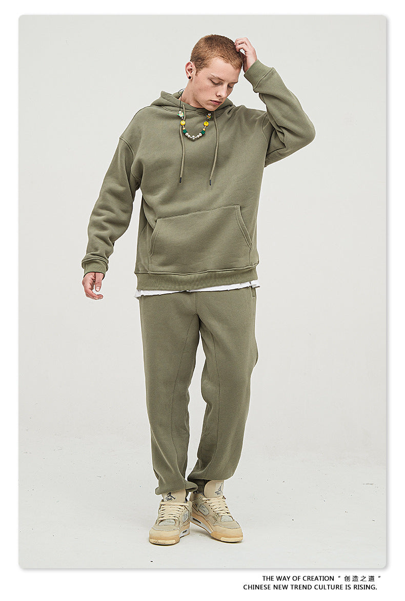 Fleece Lining Oversize Hoodie & Fleece Lining Sweatpants Setup WN9931-K2