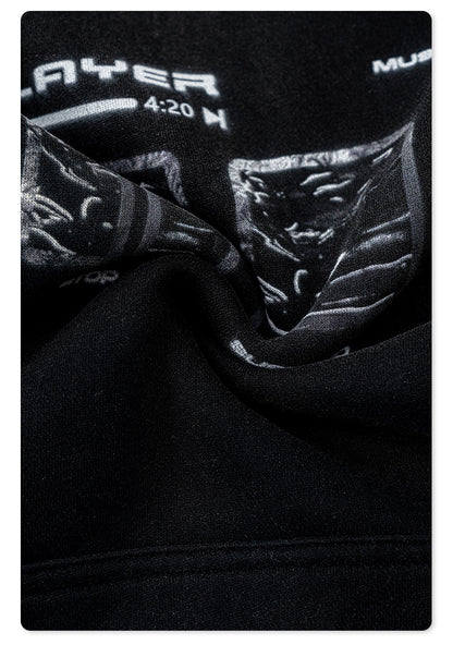 Washed Heavy Weight Print Hoodie WN7864