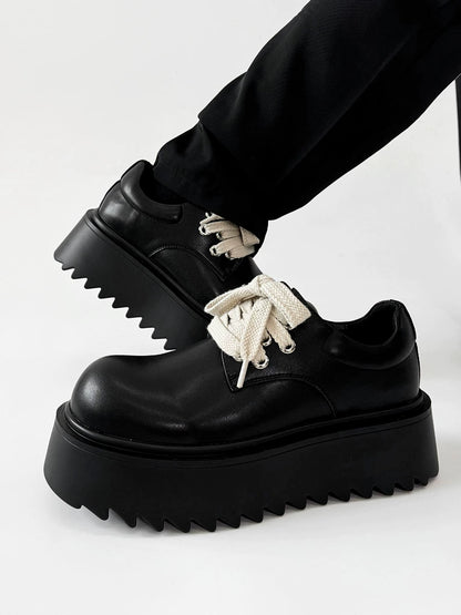 Chunky Leather Round-Toe Shoes WN19127