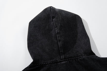 Heavyweight Washed Metal Buckle Hooded Jacket WN23049