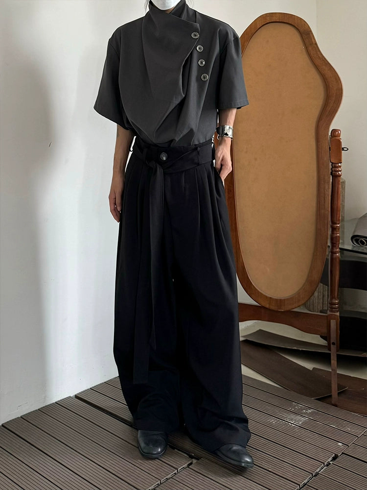 Minimalist High-Waist Wide Leg Trousers WN19965