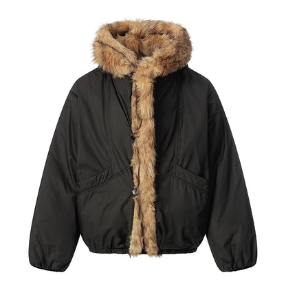 Fake Fur-Collar Thick Hooded Padded Jacket WN22090