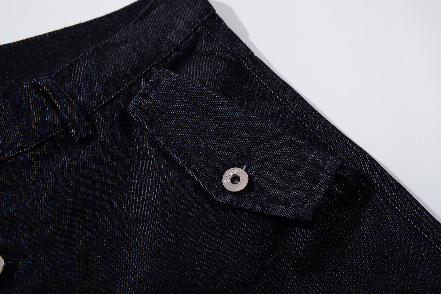 Washed Raw Denim Metal Buckle Jacket & Wide Leg Denim Jeans Setup WN23048