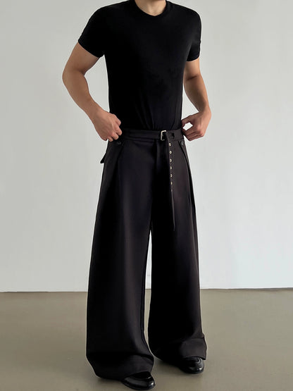Pleats Linen Wide Leg Trousers WN21438