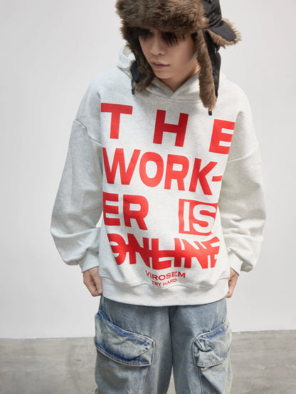 Letter Print Oversize Hoodie WN21182