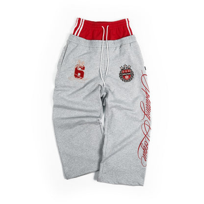 Double Waist Wide Leg Badge Sweatpants WN26653