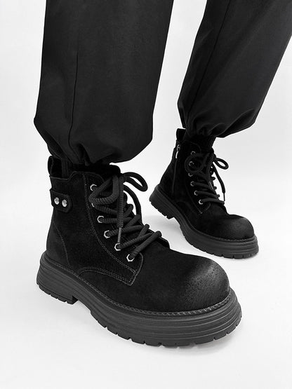 Chunky Lug Sole Platform Lace-Up Zipper Boots WN24548