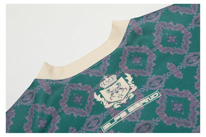 Geometric Pattern V-Neck T-Shirt WN26592